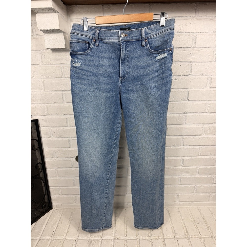 Express 90s Slim Jeans 12R High‎ Rise Hyper Stretch Distressed Medium Wash
